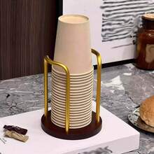 1 件竹木纸杯架、纸杯分配器、多功能杯架、家用厨房用品、适用于咖啡杯和茶杯 - 适合家庭和商业用途！ - 彩色 - 查看 15