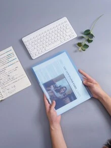 1pc A4 Size Snap Clip Swing Binder, Minimalist PP Material Waterproof & High Transparency, Suitable For Student Study And Office File Organization,Back To School,School Supplies