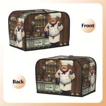 قطعة واحدة غطاء لصانع الخبز على طراز المزرعة العتيقة،غطاء غبار صانع الخبز بنمط الشيف السمين قابل للغسيل، ملحق إبداعي للمطبخ مع خطاف للتعليق، مناسب لشرائح خبز 2/4 قياسية