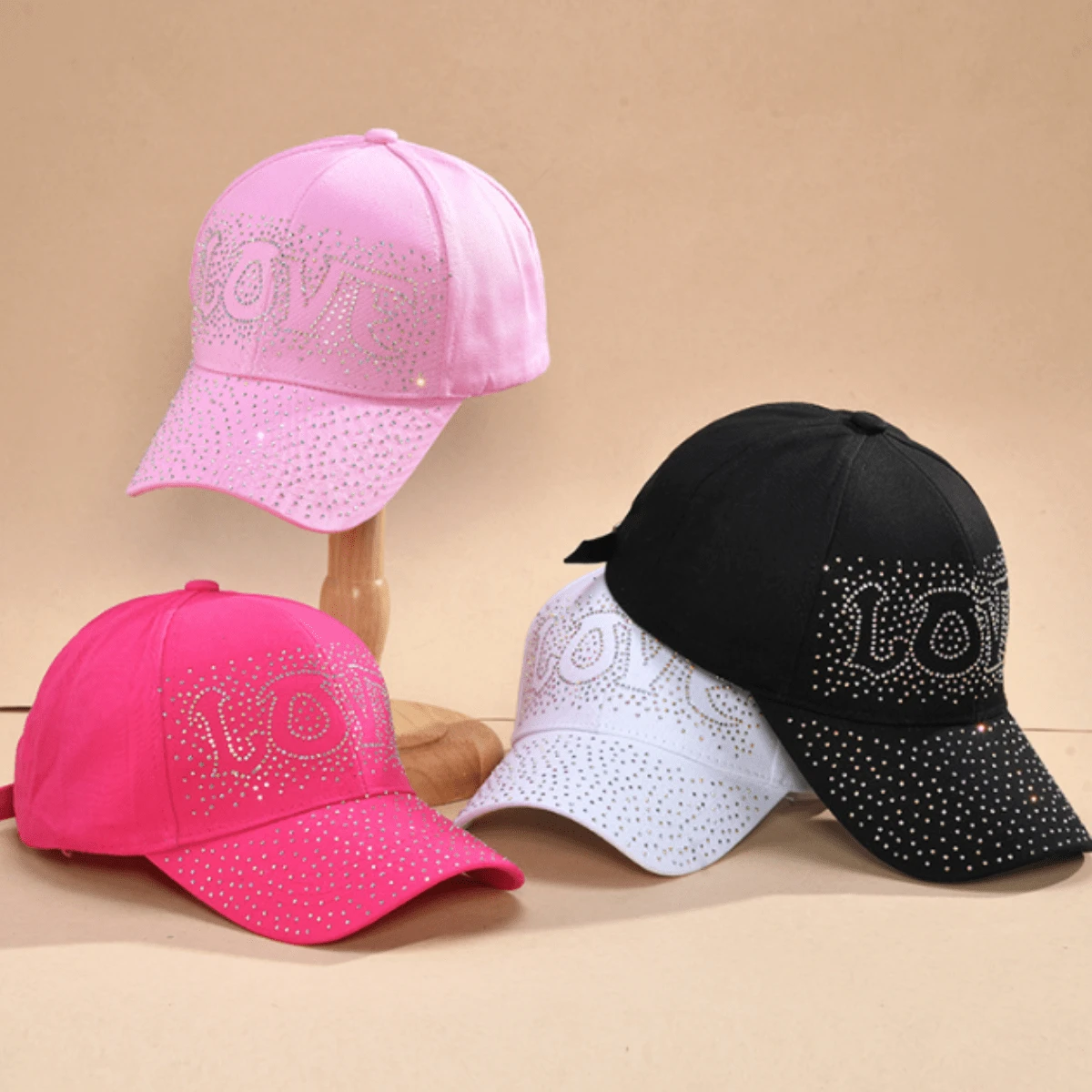 Rock Denim Cap With Love Crystals And Lips main image 1