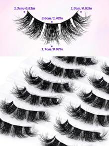 MAGEFY 1/8 对 D 卷曲交叉假睫毛簇状蓬松全条，2 种款式可供选择，湿润仿貂皮睫毛蓬松凌乱睫毛延长化妆时尚长浓密自然卷曲湿假睫毛，假睫毛派对日常化妆假睫毛，3D 假睫毛自然假睫毛戏剧性浓密假睫毛化妆睫毛延长，自然逼真睫毛全条睫毛持久纤长浓密流行化妆美容工具﻿