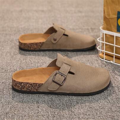 Chanclas de madera para hombre, sandalias de punta abierta, sandalias sin cordones, zuecos informales, zapatos de verano cómodos, para parejas, talla grande, para oficina y ocio