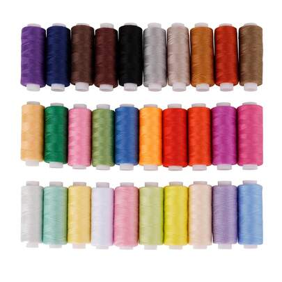 30pcs Sewing Thread Spools In Various Colors For Embroidery, Sewing, And Apparel, Suitable For Sewing Hobbyists And Beginners.