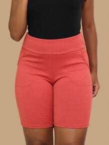 Bermudas feminina Social alfaiataria  para mulheres Elegante - Laranja - Visão 1