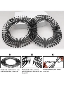 1/2 chiếc Băng đô cài tóc tròn bằng nhựa co giãn, Băng đô cố định tóc chẻ ngọn, Phụ kiện tóc nữ, Băng đô cài tóc tối giản màu trơn, Dùng cho kiểu tóc hàng ngày, Lược cài tóc co giãn vô hình - Dụng cụ tạo kiểu tóc chẻ ngọn trong suốt với tay cầm dễ cầm nắm, Đáp ứng nhu cầu tạo kiểu tóc hàng ngày của phụ nữ - Thích hợp cho salon tóc, phụ kiện làm đẹp tóc tại nhà dành cho nữ - Nhiều màu - Xem 4