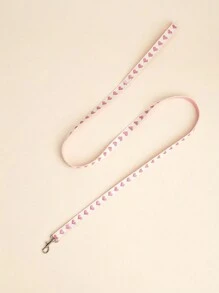 1条涤纶材质清新微风爱心图案宠物牵引绳，适合猫咪和小型犬户外使用（不适合大型犬）。 - 粉色 - 查看 4