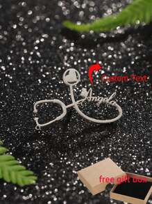 定制姓名别针个性化听诊器胸针 DIY 签名胸针纪念铭牌胸针不锈钢首饰护士节医生纪念品礼物 - 銀色 - 查看 1