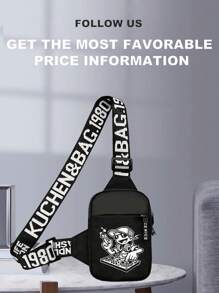 peach tree 男士小方形胸包、斜挎包、腰包、单肩包、跑步包、骑行包、时尚纯色简约卡通、宇航员、涂鸦印花运动街头商务休闲包趣味礼品胸包侧包挎包皮包流浪包旅行必备品节日必备品腰包夏季运动生活包包 - 彩色 - 查看 20