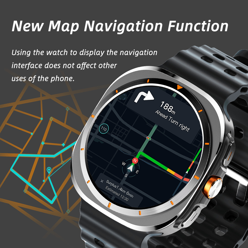Reloj inteligente maxwear gtr11 ultra pantalla de 1,45 pulgadas 4GB de memoria ip68 Bluetooth impermeable llama a alerta ai - Gris - Añade 8
