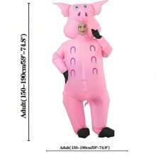 1 Stück aufblasbares Erwachsenen Maskottchen Kostüm rosa Schwein, Weihnachts Cosplay Kostüme für Mann Frau Tier Party Rollenspiel Kostüm ohne Batterie
