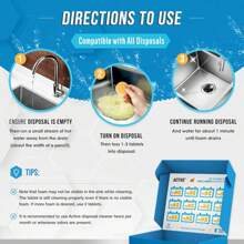 Garbage Disposal Cleaner Deodorizer Tablets - 24 Pack, New Powerful XL Foaming Tablet - Fresh Citrus Foam Sink Garburator Disposer Freshener, Natural Kitchen Drain Cleaning Care - 1 Year Supply - màu đen - Xem 4