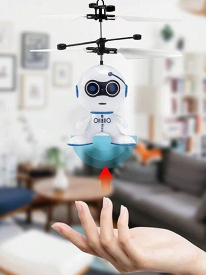 1pc Children's Remote Control Smart Sensing Robot, Shockproof Material, Infrared Remote Control, Remote Control Robot Toy, Plastic Flying Toy With Gesture Sensor, Infrared Interactive Educational Toy With LED Lights, Suitable For Boys And Girls (With Remote Control Version And Without Remote Control Version, Uneven Artificial Painting, Slight Measurement Error Due To Manual Measurement)