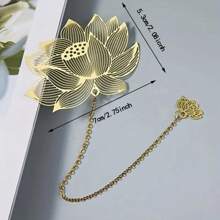 4pcs/1pc Metal Leaf & Flower Bookmarks, Bookmark Set, Maple Leaf, Four-Leaf Clover, Lotus, Ginkgo Leaf Bookmarks With Pendant Chain, Suitable For Book Lovers, Writers, Readers, Birthday, Graduation, Holiday, Valentine's Day, Wedding, Back To School, Teacher Supplies, Bible, Study Supplies, Christmas Gifts - Gold - View 2