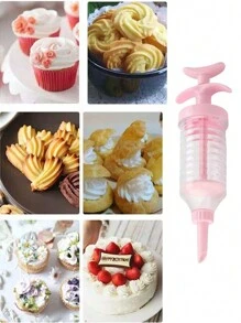 1pc Icing Piping Bag + 8pcs Icing Nozzles/Set, Cream Puff Cake Icing Piping Bag, Cookie Icing Nozzles, Baking Tool Cream Dispenser, Cake Icing Decorating Tool DIY Pastry Baking Supplies, Kitchen Gadgets - Pink - View 8
