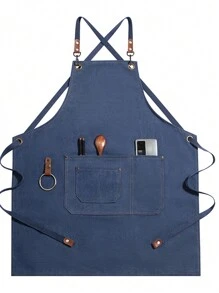 1 件带口袋的个性化刺绣帆布围裙，个性化男女无袖围裙，定制刺绣围裙，调酒师围裙，酒吧围裙，家居礼品，厨房烹饪防尘围裙，送给他/她的礼物，周年纪念围裙 - 彩色 - 查看 12