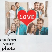 1 Piece Custom Tapestry, You Can Place Your Favorite Photos, Artists, Etc. For Male Or Female Bedroom Aesthetics, Room Decoration, Room Flags, Wall Decoration, Mother's Day Custom Tapestry, Children's Day, Father's Day, Graduation, Wedding, Housewarming, Christmas Bedroom, Tea Room, Living Room, Custom Flags, Home Decoration