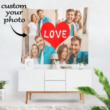 1 Piece Custom Tapestry, You Can Place Your Favorite Photos, Artists, Etc. For Male Or Female Bedroom Aesthetics, Room Decoration, Room Flags, Wall Decoration, Mother's Day Custom Tapestry, Children's Day, Father's Day, Graduation, Wedding, Housewarming, Christmas Bedroom, Tea Room, Living Room, Custom Flags, Home Decoration