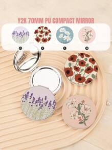 1PC Round 7CM Foldable Double Sided Makeup Mirror With 2X Magnifier Is A Perfect Gift For Dear Mothers, Aunts, Grandmothers, Daughters, Nieces, Sisters, Goddaughters, Brides And Lovely Bridesmaids! Ideal Gift For Holidays, Birthdays, Weddings, Mother's Day, Valentine's Day, New Year's Day, Etc.