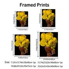 1pc Framed African American Wall Art Yellow Flower On Women Head Vintage Canvas Art Painting Black Art Wall Decor Abstract Woman Flower Paintings Wall Art Decor Modern Abstract Girl Picture Home Wall Decor For Bedroom Living Room - 黃色 - 查看 3