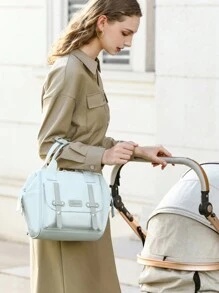 1pc Diaper Bag Tote Cute Mini Mommy Bag For Hospital, Diaper Bag, Bags For Travel, Diaper Tote Messenger Purse, Travel Diaper Tote For Mom And Dad, Multifunction Diaper Tote Nursery Storage Bin For Diapers, Wipes & Toys Diaper Bag For Outdoor - Multicolor - View 12