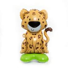 1 Peça Balão de Folha de 16 Polegadas com Base Pequena em Formato de Gato, Zebra, Girafa, Leopardo, Urso Marrom, Pavão ou Filhote de Cachorro, Suprimentos para Festa de Aniversário, Layout com Tema Animal, Festa de Animais de Estimação, Pode Ficar em Pé