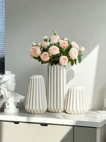 树脂花瓶，北欧风白色花瓶，可用作餐桌装饰、卧室装饰、置物架装饰，可爱波西米亚风花瓶，适合农舍、玄关、客厅、办公室装饰，也可用于生日、毕业、家居装饰、返校季、学习用品等场合，玻璃花瓶 - 彩色 - 查看 2