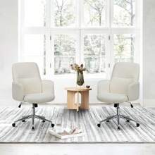 High Back Shell-Shaped Office Chair Ergonomic Home Computer Desk Chair Adjustable Height Tilt Tension Swl Rolling Lounge Task Chair For Adult Working Relaxing Beige - Beige1 - View 9