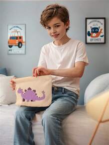 1 Stück süße Cartoon Dinosaurier Muster bedruckter Kulturbeutel, Reisetasche für Strand, Schwimmbad, Bademode, Reise Organizer, Kosmetiktasche, Make-up Tasche, Make-up Beutel, Waschbeutel mit großer Kapazität für Lippenstift, Pinsel, Hautpflege, Handy, Münzen, kleine Artikel, Mehrfachverwendung für Zuhause, Geschenk, Urlaub, Fest, Teenager, Schule, Schulanfang Bedarf, Kosmetikaufbewahrung, Wohnheim Wesentliche