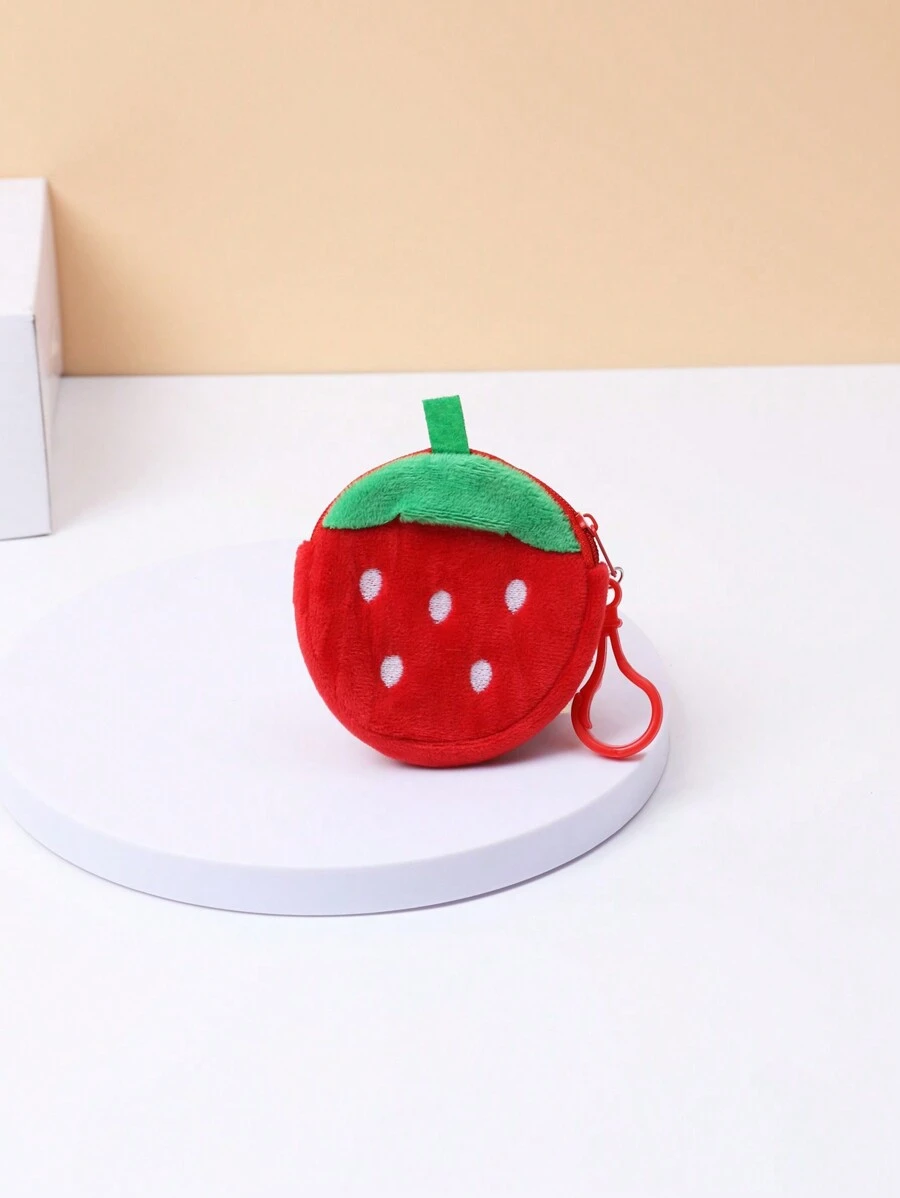 1pc Creative Fruit Plush Coin Purse - Stylish Mini Coin Wallet & Bag Pendant - Perfect Gift - Multicolor - View 1