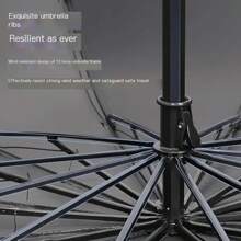 1 Parapluie grand format de 12 baleines anti-vent - Ouverture manuelle, imperméable, résistant aux déchirures, armature en acier - Style d'affaires minimaliste à la mode, parapluie de voyage pliable renforcé, convient aux hommes et aux femmes. Rafraîchissement d'été, plage, voyage, choix printemps-été, cadeaux pour demoiselles d'honneur, décoration de chambre, plage, voyage, pour hommes, pour femmes, vacances, articles mignons - Multicolore - Voir 10