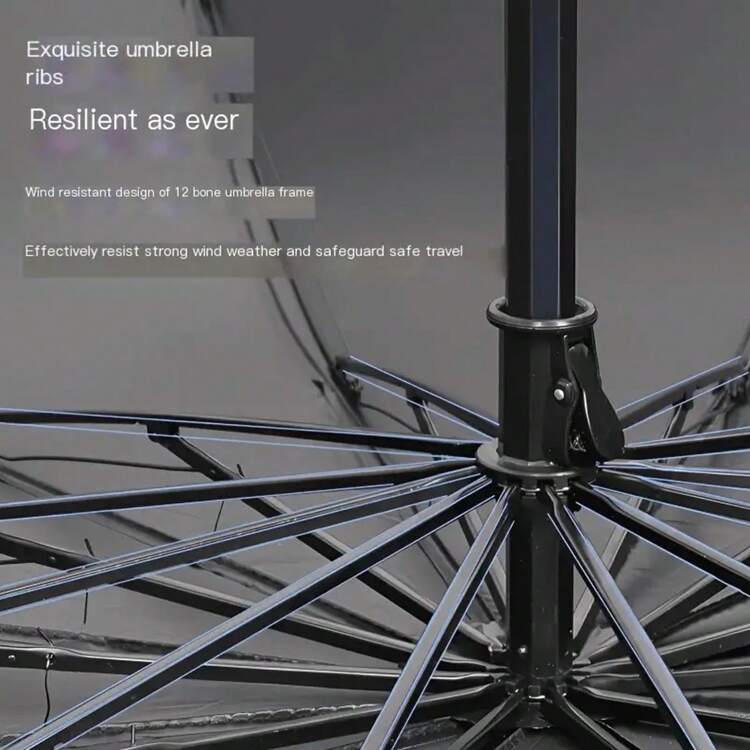 1 把超大号 12 根伞骨防风伞 - 手动开合，防水，防撕裂，钢架 - 时尚简约商务风，加固折叠旅行伞，男女皆宜，夏季降温，海滩，旅行，春夏必备，伴娘礼物，房间，卧室装饰，海滩，旅行，男士，女士，度假，可爱小物 - 彩色 - 查看 9