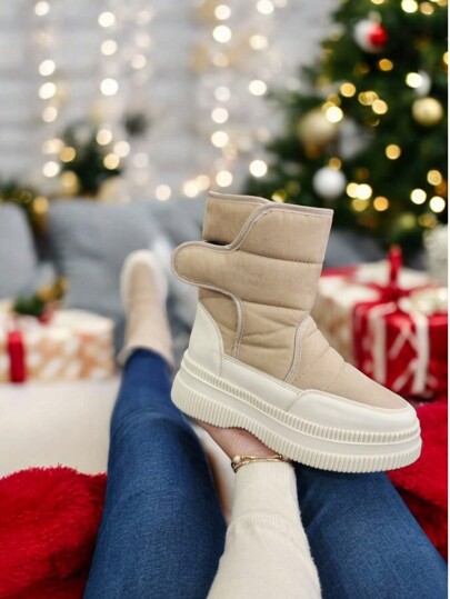 Botas Térmicas con Borrega Interna, Suela Antideslizante para Climas Fríos