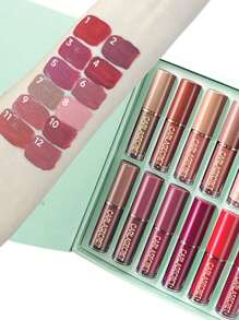 12-Piece Liquid Lipstick Set And 12/24-Piece Professional Lip Liner Combination, Matte Silky Lip Makeup Set, Suitable For Creating A Well-Defined Lip Effect, Long-Lasting Waterproof, Non-Stick Cup Lip Color, Women's Gift Set, Butterfly Shiny Shell, Is The Perfect Gift Choice For Christmas. Easter Gift - Nhiều màu - Xem 6