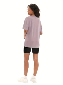 TELALEO 5 paquetes de camisetas oversize para mujer para hacer ejercicio, camisetas de manga corta, de talla grande, holgadas, de secado rápido, para gimnasio y actividades físicas - Multicolor - Ver 4
