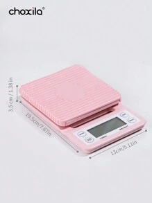choxila 1pc Pink Coffee Scale With Timer, LCD Backlight Display, High Accuracy Kitchen Food Scale With Tare Function, 6.6LB/3KG Max Load, 0.1g Precision Sensor (Batteries Not Included) Back To School - Pink - View 8