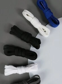 New Colorful Polyester Flat Shoelaces, Solid Color Laces For Canvas Shoes, Sneakers