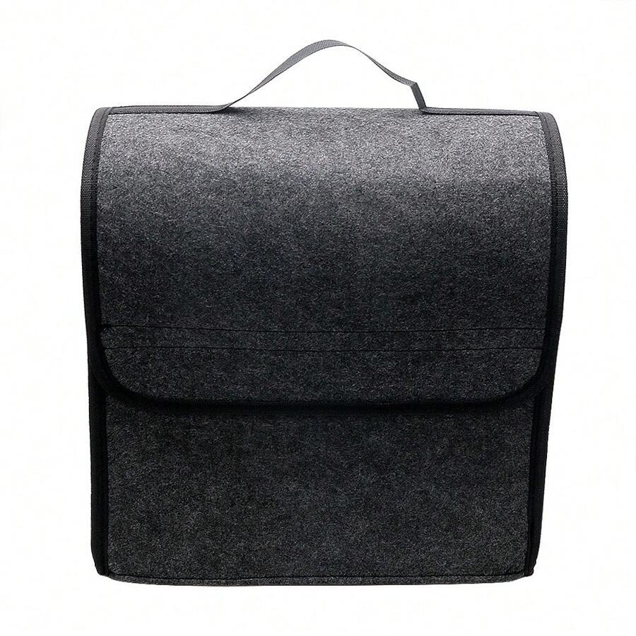 Woolen Felt Storage Bag Auto Organizer Trunk Case Holder Box Rear Seat Back Mounting Folding Pouch Off Road Car Accessories - Black - View 1
