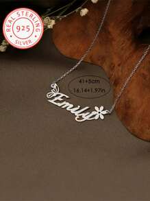 Collana personalizzata in argento 925 con farfalla e fiore con nome personalizzato, un regalo a sorpresa per i propri cari, amici e famiglia. Argento, elegante, colorato, vintage, unisex, hipster, semplice, casual, personalizzato, unico, regalo ideale per lui, regalo ideale per lei, lei, fidanzato, fidanzata, papà, mamma, famiglia, amici, per anniversari, per compleanni, per laurea, per feste, per feste, gioielli da donna
