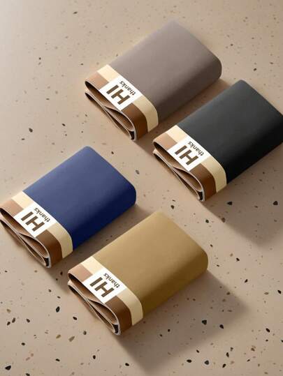 4Pcs Men's Underwear Cool Smooth Comfortable Men's Boxers Briefs Ice Silk Thin Sports Casual Men's Shorts