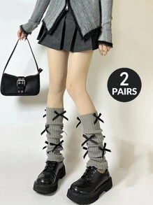 1/2 双女式蝴蝶针织腿套，中长腿套，洛丽塔女学生风格，适合秋冬季、万圣节、圣诞节服装 - 蝴蝶襪套 - 查看 20