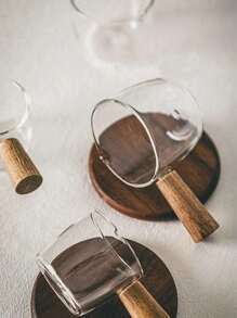 1 Stück Vintage-Stil Spitzauslauf Glas Kaffeetasse mit Holzgriff, Espresso