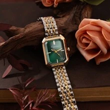 xinyunkou New Luxury Steel Strap Women's Watch, Fashion Minimalist Square Quartz Wrist Watch For Students