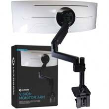 Heavy Duty Monitor Arm Ultra Wide Compatible Up To 57" 44 Lbs Pneumatic Height Adjustable Modular Extension Arms VESA 100x100 Black MA20P-S - Black-Singlemonitorarm - View 1