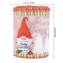 1 Rollo de 2m de Cinta, Rollo de Tela de Lino con Moño de Arpillera, Cinta con Patrón de Copos de Nieve y Borde de Alambre Metálico, para Empaque y Decoración - Multicolor - Ver 23