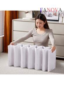 6 Pcs/Set Stackable Clear Plastic Shoe Boxes, Closet Shoe Organizer, Modular Shoe Storage Containers, White Plastic Shoe Storage - White - View 5