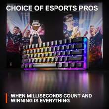 SteelSeries Apex Pro Mini HyperMagnetic Gaming Keyboard World's Fastest Adjustable Actuation Compact 60% Form Factor RGB PBT Keycaps USB-C English QWERTY Layout - Wired-UKEnglishQWERTY - View 6