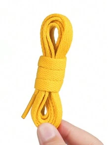 New Colorful Polyester Flat Shoelaces, Solid Color Laces For Canvas Shoes, Sneakers