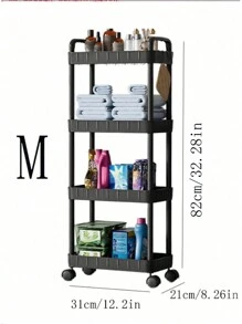 1 件多层落地式储物手推车，移动搁架单元，适用于厨房、客厅、卧室、浴室、托儿所 - 彩色 - 查看 11