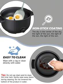 PANCERKA Olla eléctrica multiusos de gran capacidad de 3L, 1000W de alta eficiencia energética con control de temperatura ajustable, ideal para sopas, al vapor y fideos, diseño portátil para dormitorios, oficinas y viajes, interior antiadherente y fácil de limpiar