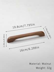 2 Peças Puxador de Móvel/Gaveta em Arco de Madeira, Tom Natural de Madeira Minimalista